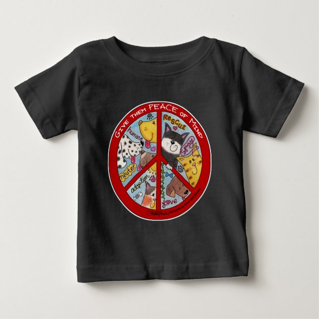 Peace Sign-Animal Protection Baby T-Shirt (Front)
