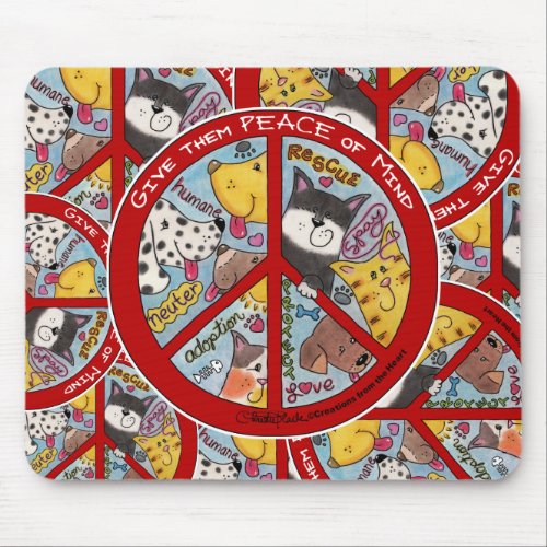 Peace Sign_Animal Protection Mouse Pad