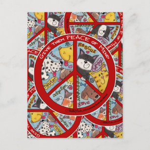 Peace Sign-Animal Protection Postcard