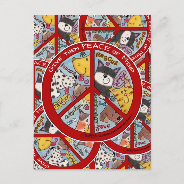 Peace Sign-Animal Protection Postcard (Front)