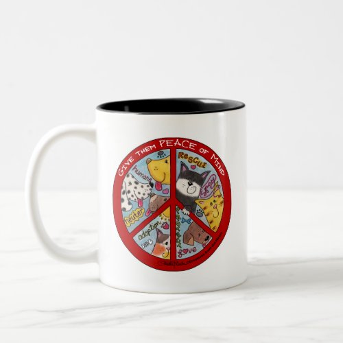 Peace Sign_Animal Protection Two_Tone Coffee Mug