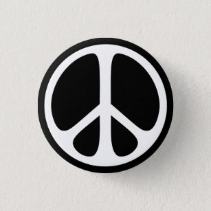 Original Vintage 1960's Hippie Peace Sign 3" Metal Pinback Buttons 