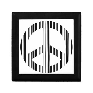 PEACE SIGN BAR CODE Hippie Barcode Pattern Design Jewelry Box