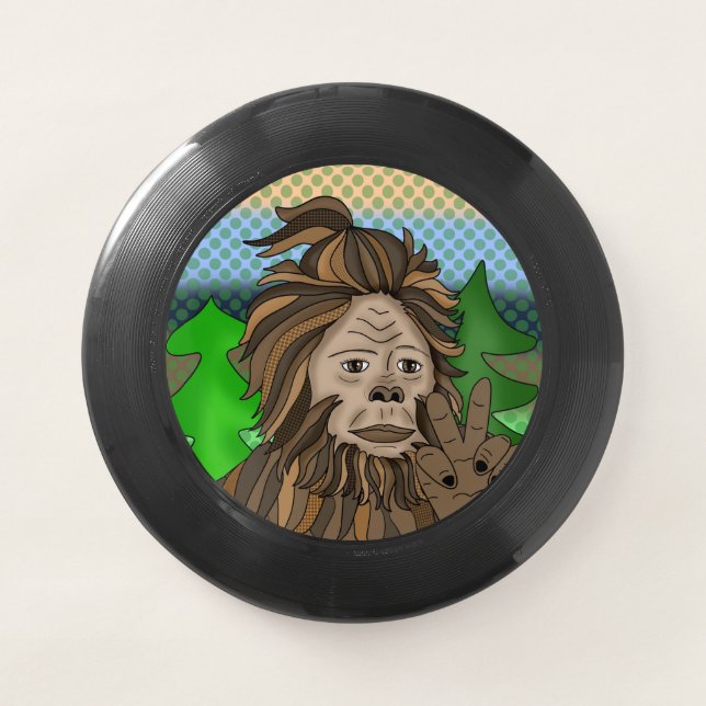 Peace Sign Bigfoot Sasquatch    Wham-O Frisbee (Front)