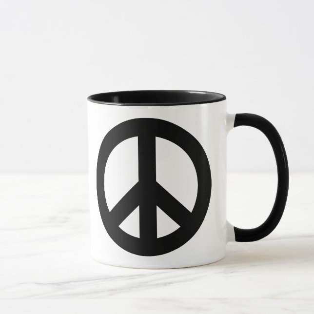 Peace Sign Black Mug (Right)