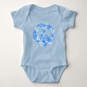 Peace Sign Blue Baby Bodysuit