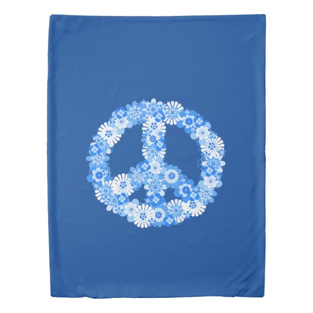 Peace Sign Blue Duvet Cover (Front)