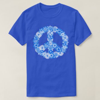 Peace Sign Blue T-shirt by Mistflower at Zazzle