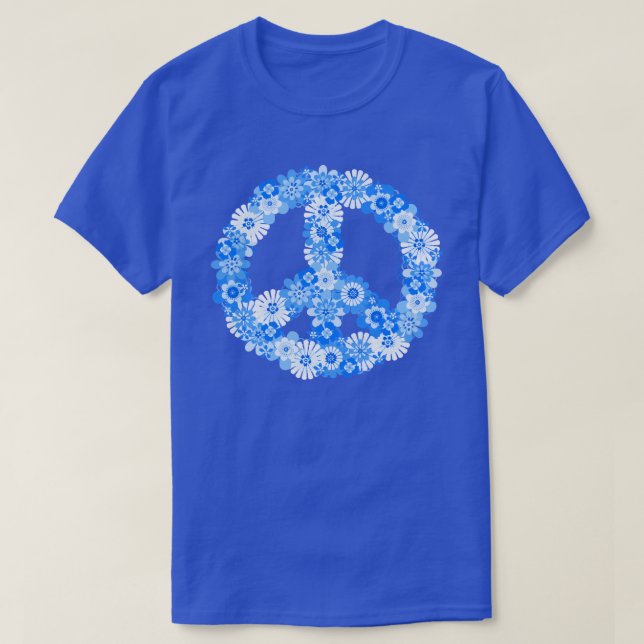 Peace Sign Blue T-Shirt (Design Front)