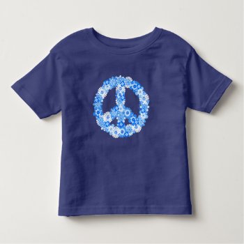 Peace Sign Blue Toddler T-shirt by Mistflower at Zazzle