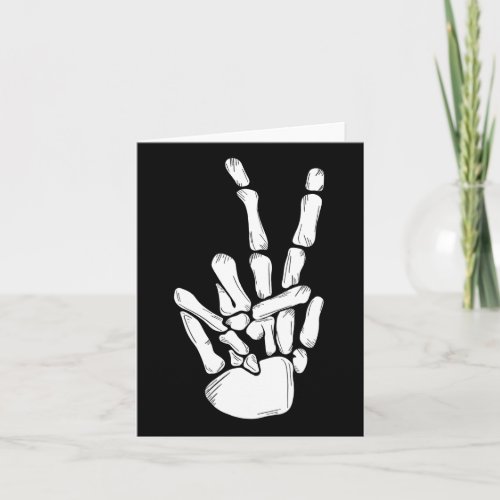 Peace Sign Bones Halloween Skeleton Hand Fingers1  Card