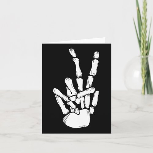 Peace Sign Bones Halloween Skeleton Hand Fingers  Card