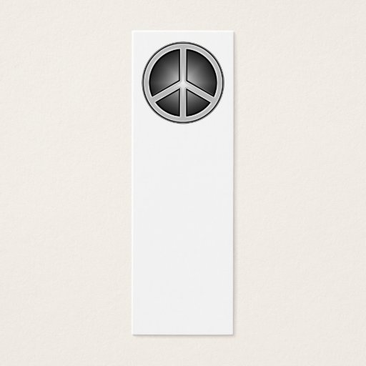 Customizable Peace Sign Bookmark Business Card Template