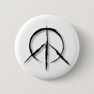 Peace Sign Brushed-1 Pinback Button