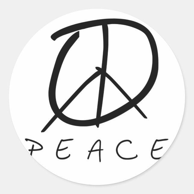 Peace Sign: Bud Hand Script Classic Round Sticker (Front)