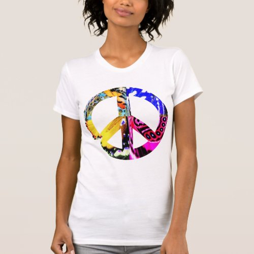 Peace Sign Butterfly Kaleidoscope T_shirt Hippie