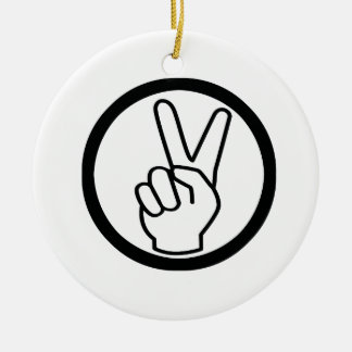 Peace Sign Ceramic Ornament