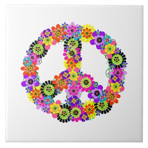 Peace Sign Ceramic Tile