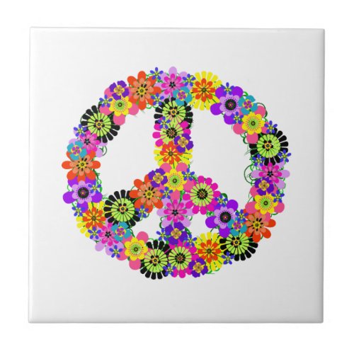 Peace Sign Ceramic Tile