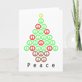 Peace Sign Christmas Tree Holiday Card