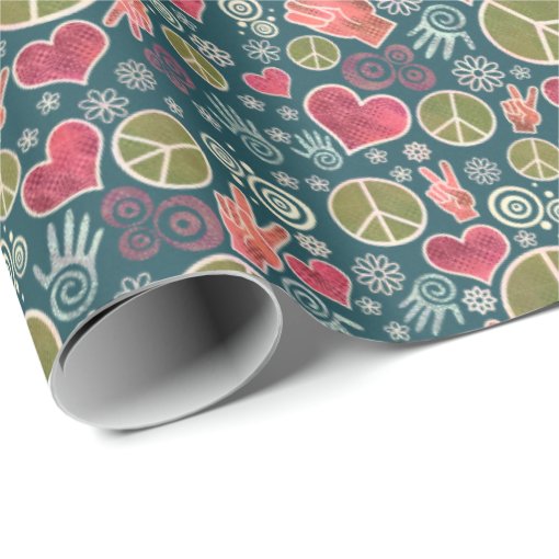 Peace Sign Christmas Wrapping Paper | Zazzle