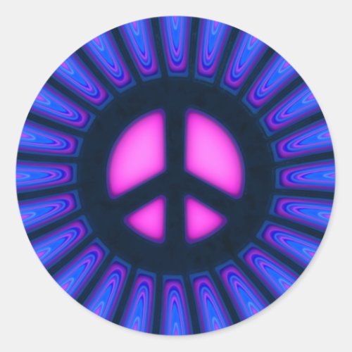 Peace Sign Classic Round Sticker