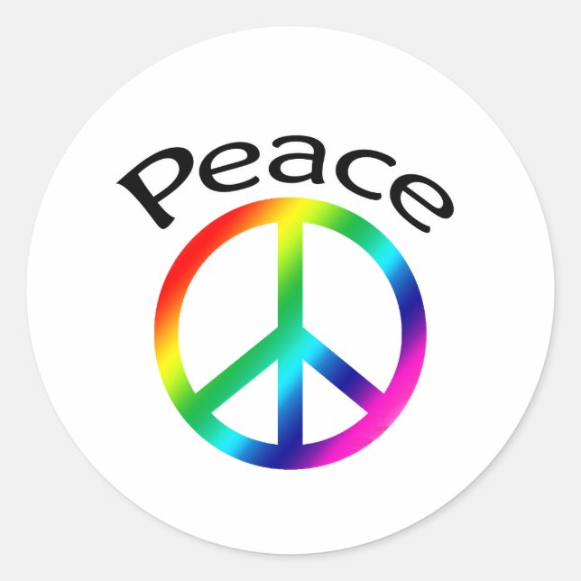 peace sign classic round sticker (Front)