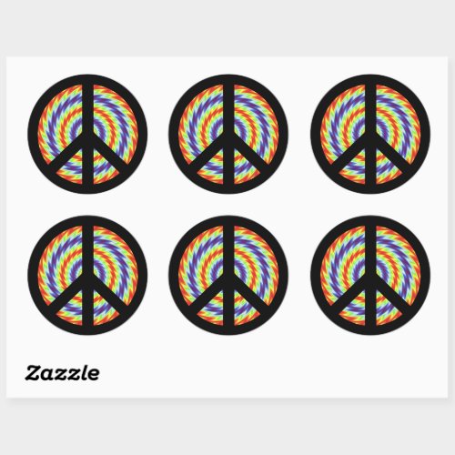  Peace Sign Classic Round Stickers