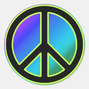Peace Sign Classic Round Stickers