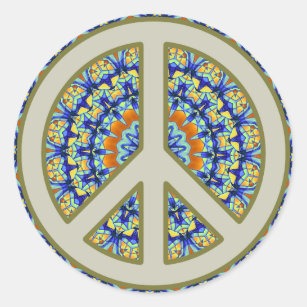  Peace Sign Classic Round Stickers