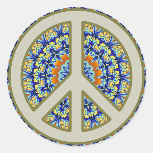 Peace Sign Classic Round Stickers (Front)