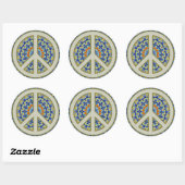  Peace Sign Classic Round Stickers (Sheet)