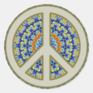 Peace Sign Classic Round Stickers