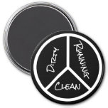 Peace Sign Clean Dirty Running B&amp;w Dishwasher Magnet at Zazzle
