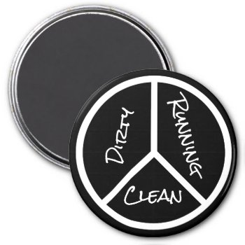 Peace Sign Clean Dirty Running B&w Dishwasher Magnet by CraftyCrew at Zazzle