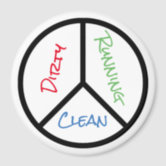 Clean-Dirty-Running dishwasher magnet (on white)