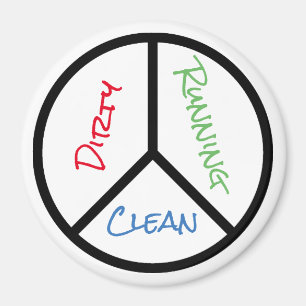 Peace Sign Clean Dirty Running Dishwasher Magnet