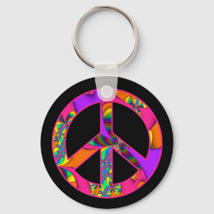 Peace Sign Color Me Bright Keychain