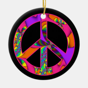 Peace Sign Color Me Bright Ornament