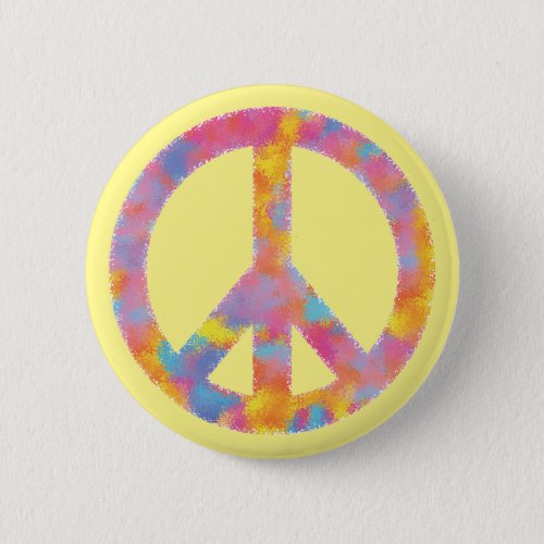 Peace Sign Cool Color Splash Unity Love Faith Joy Button
