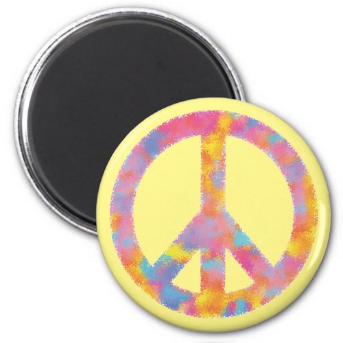 Peace Sign Cool Color Splash Unity Love Faith Joy Magnet