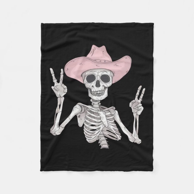 Peace Sign Cowboy Hat Western Mexican Halloween  Fleece Blanket (Front)