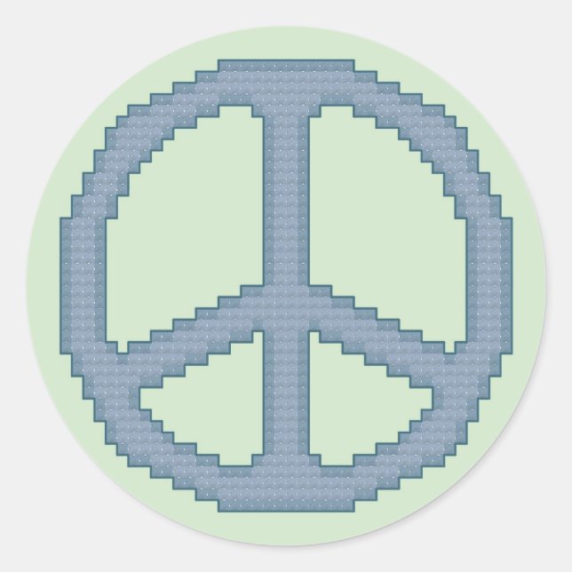 Peace Sign Cross Stitch Sticker (Front)