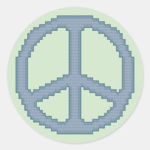 Peace Sign Cross Stitch Sticker