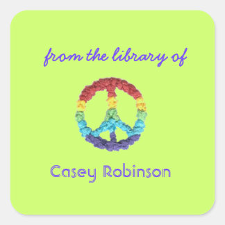 Peace sign custom bookplates