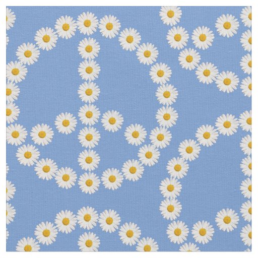 peace sign daisies daisy boho fabric