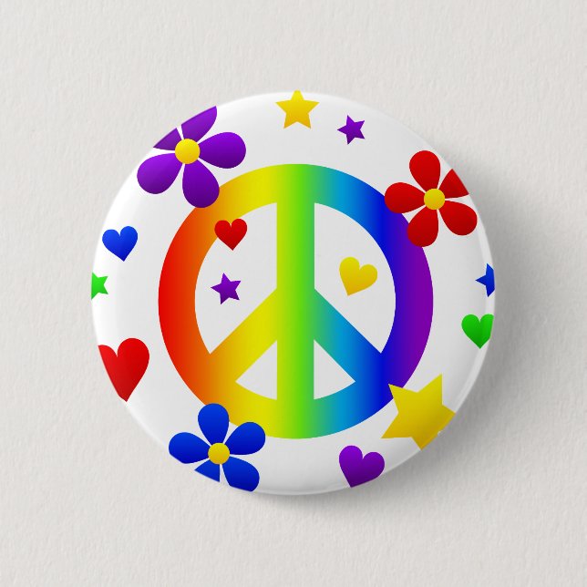 peace sign design button (Front)