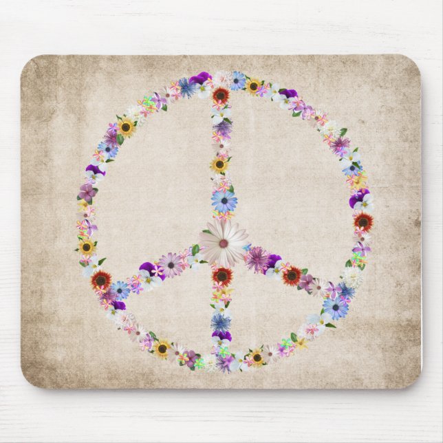 Peace Sign Design Mouse Pad (Front)