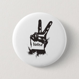 Peace Sign Election I Voted Harris WAlzheimer Trum Button