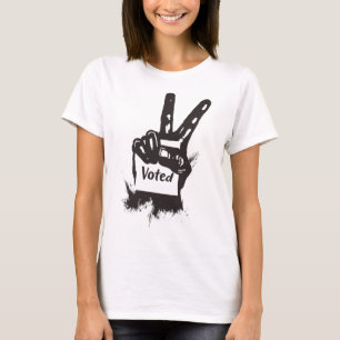 Peace Sign Election I Voted Harris WAlzheimer Trum T-Shirt